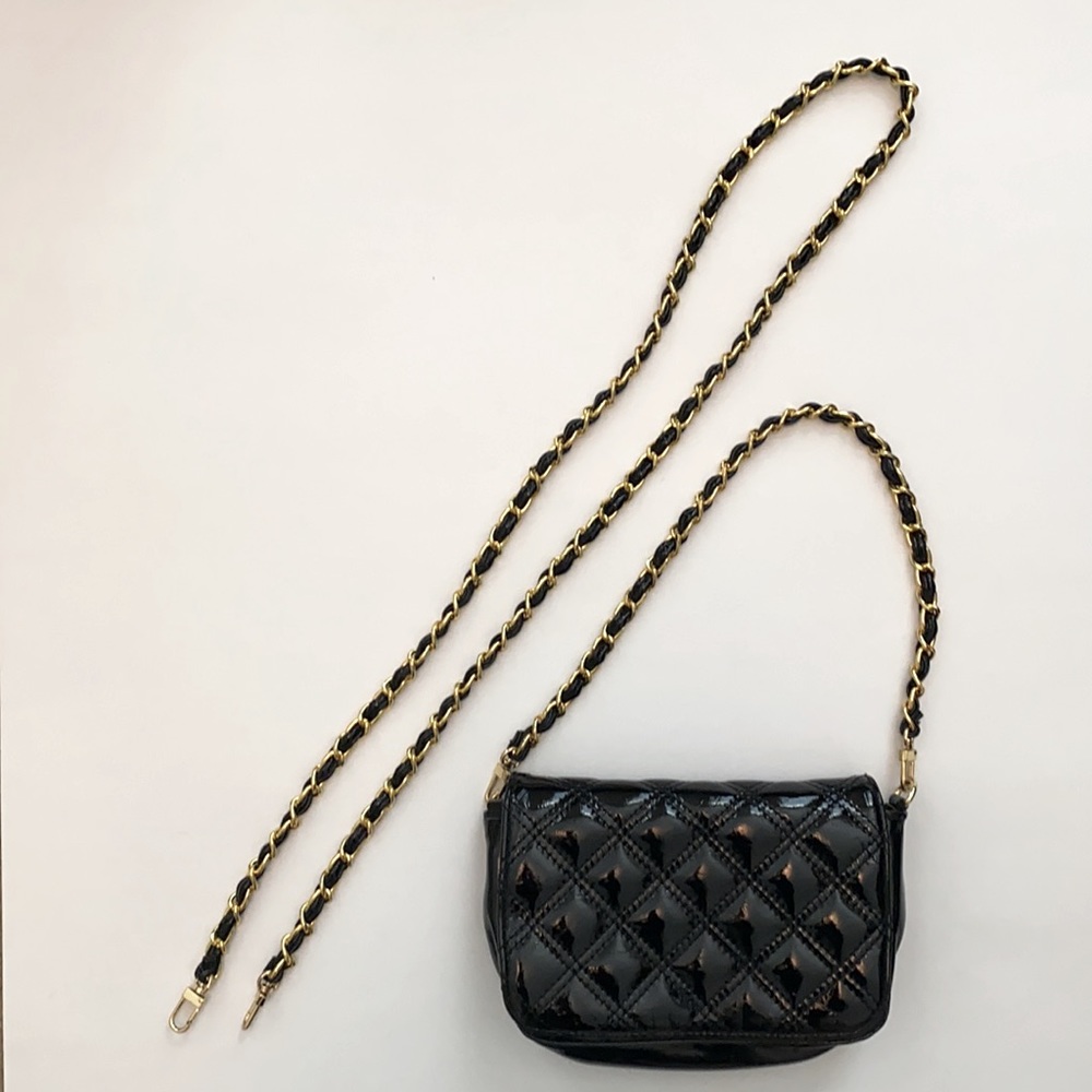 SALE 3 for $15 Quilted Black & Gold Patent Leather Purse